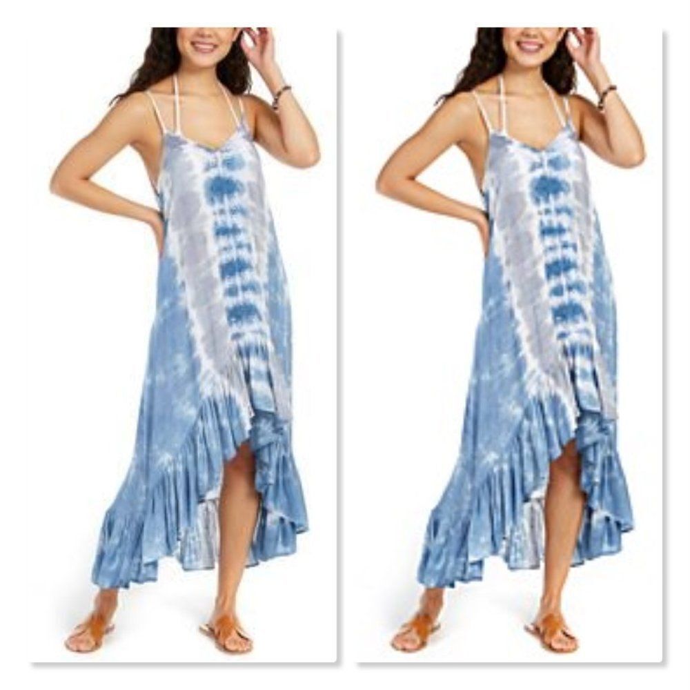 Raviya Tie-Dye Crochet-Trim High-Low Cover-Up -NEW